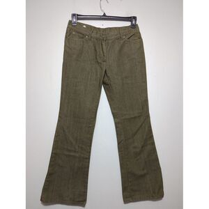 United Colors of Benetton Green Womens Wide Leg Pants Denim Jeans Italy Size 44